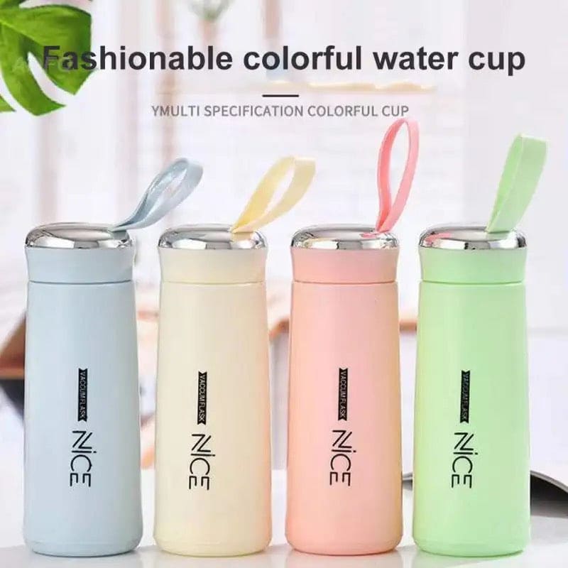 400ml Glass Mini Flask - Vacuum Insulated, Loop Handle, Random Colors