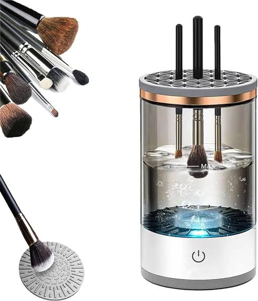 3 in 1 Electric Makeup Brush Cleaner, Makeup Brushes Drying Rack & Brush Holder Stand