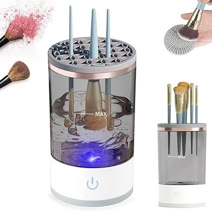 3 in 1 Electric Makeup Brush Cleaner, Makeup Brushes Drying Rack & Brush Holder Stand