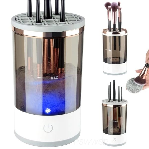 3 in 1 Electric Makeup Brush Cleaner, Makeup Brushes Drying Rack & Brush Holder Stand