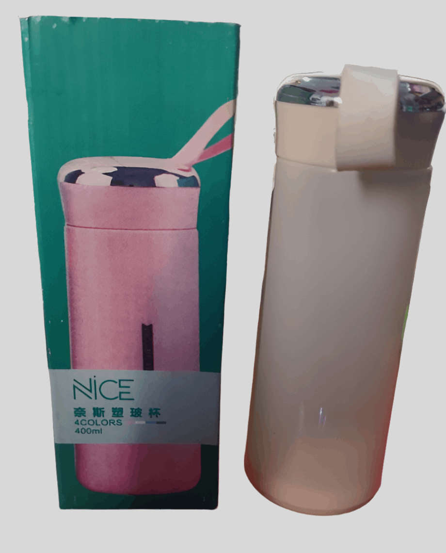 400ml Glass Mini Flask - Vacuum Insulated, Loop Handle, Random Colors