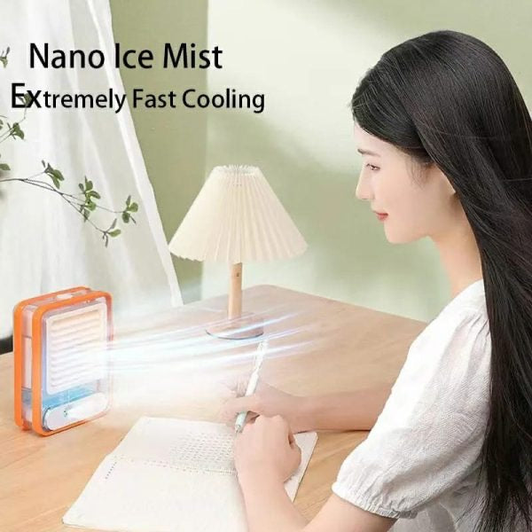 Portable Desktop Air Conditioner, USB Mini Air Cooler Fan, Water Cooling Fan, 500 ml Water Tank USB Personal Cooler