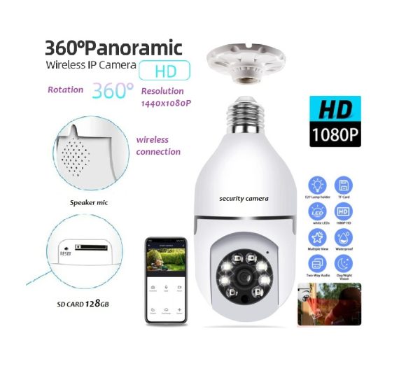 1080p Full Hd Cctv Bulb Camera Wifi Smart Camera