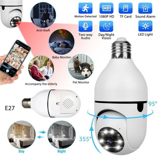 1080p Full Hd Cctv Bulb Camera Wifi Smart Camera