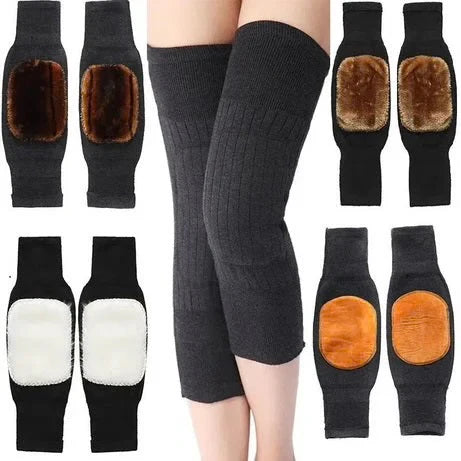Warm Wool Knee Pads 2 Pieces With Strap