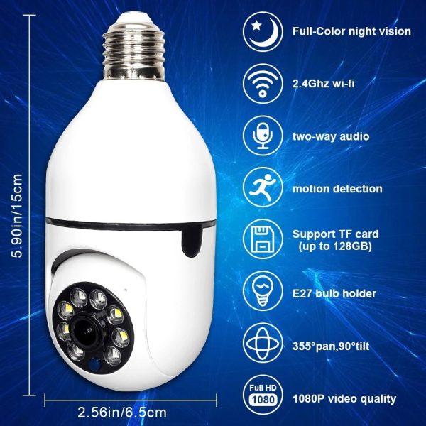 1080p Full Hd Cctv Bulb Camera Wifi Smart Camera